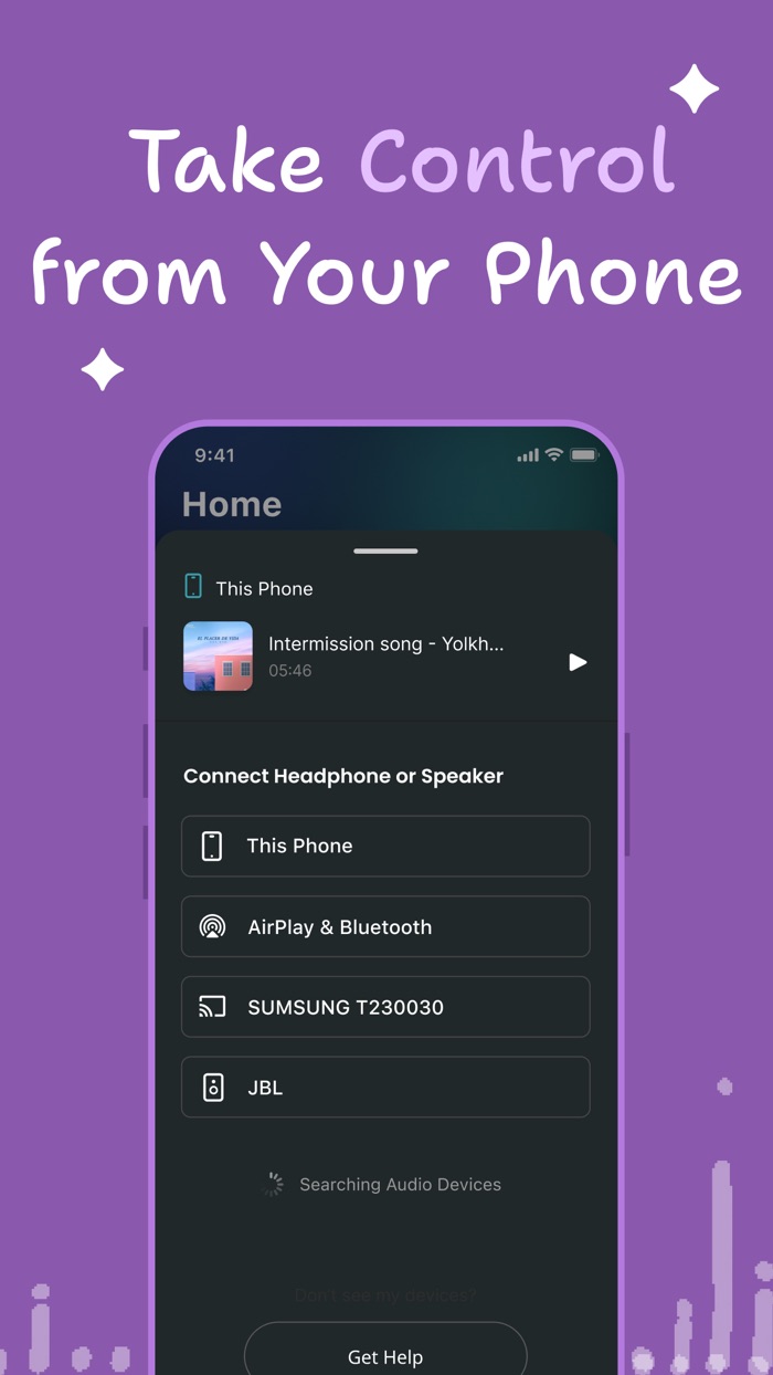 Connect Headphones  Speaker