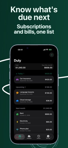 Duly: Subscription Tracker Screenshot 1 of 6