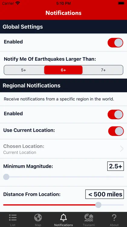 Capture d'écran 6 sur 6 de Earthquake: Alerts & Map