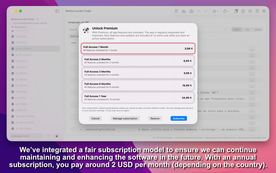 #7. BetterLocale Code (macOS) 作者: Christian Drapatz