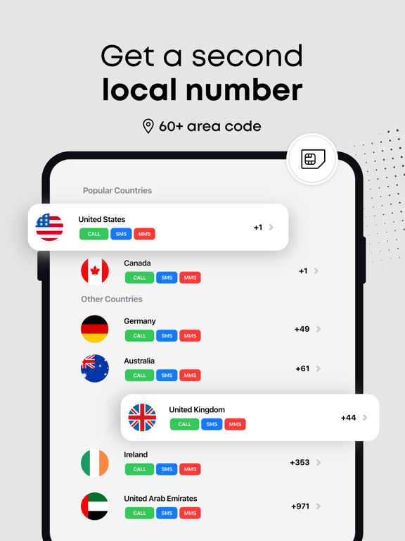 Second Phone Number DoCall 2nd iPad screenshot 2 - Social Networking app