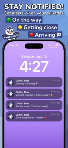 Waddle: ETAs When Meeting Up iPhone screenshot