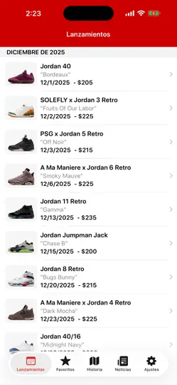 Captura de pantalla de J23 - Fechas De Lanzamiento en iPhone 1