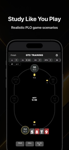 PLO+: Pot Limit Omaha Trainer iPhone screenshot