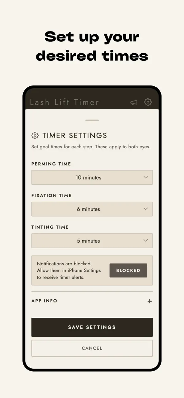 Screenshot #1 pour Lash Lift Timer