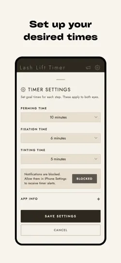 Capture d'écran de Lash Lift Timer sur iPhone 1