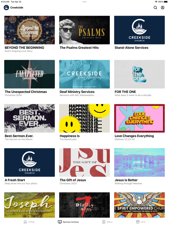 Creekside Church Wasilla iPad screenshot 2 - Education app