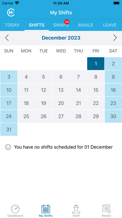 ClubsHR: Staff Rostering Screenshot