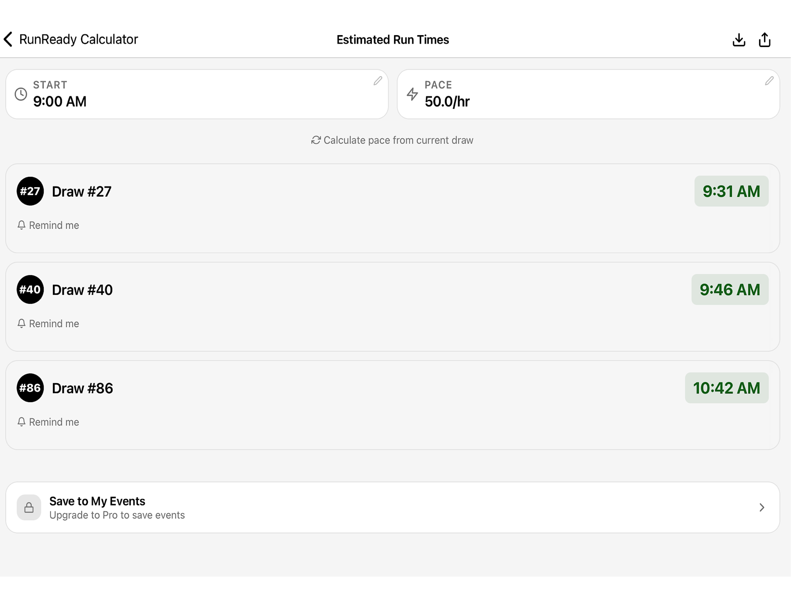 RunReady Race Calculator