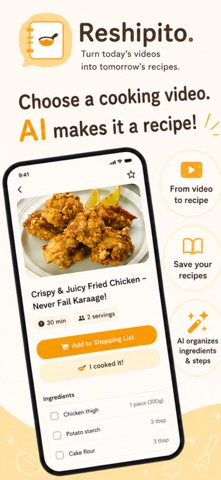 Resipito - AI Recipe Keeper iPhone screenshot