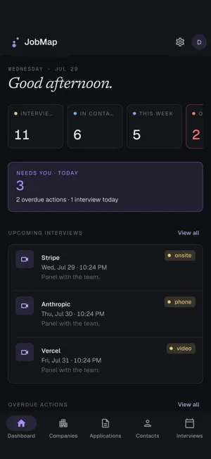 JobMap: Job Search Tracker screenshot 1