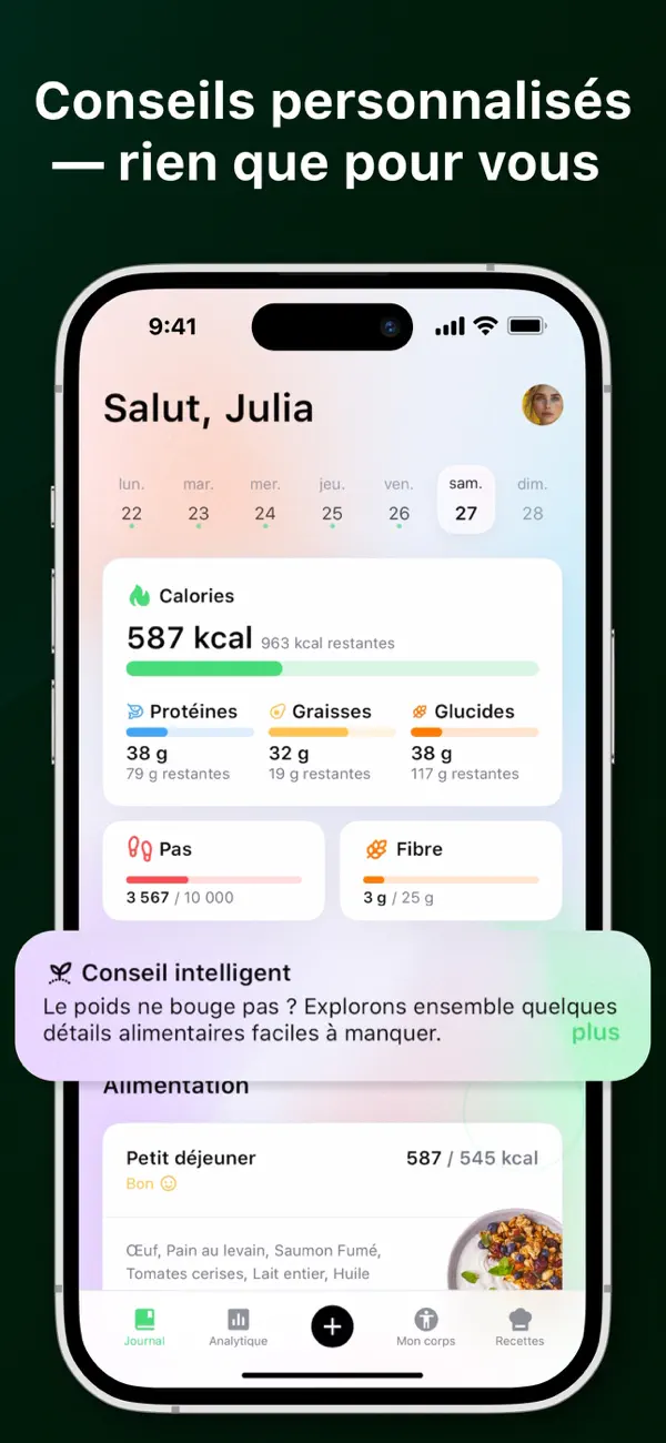 Screenshot #2 pour Foodbok – Compteur de Calories