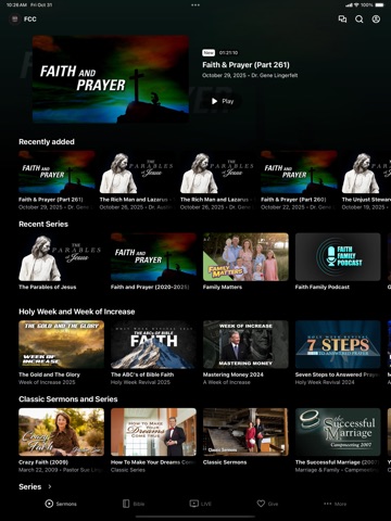 Faith Christian Center iPad screenshot