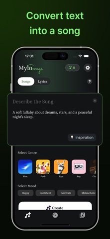 Mylo Music - AI Song Generator iPhone screenshot