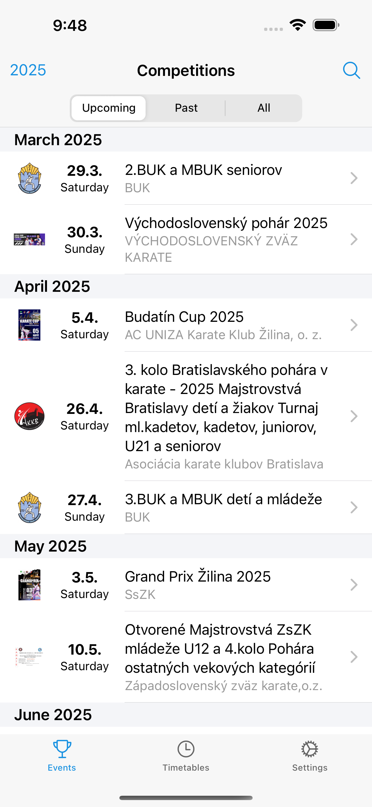 Súťaže KARATE mobile