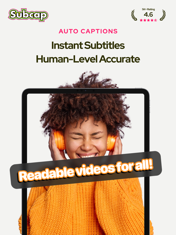 Subcap: Captions AI, Subtitles iPad screenshot 1 - Photo & Video app