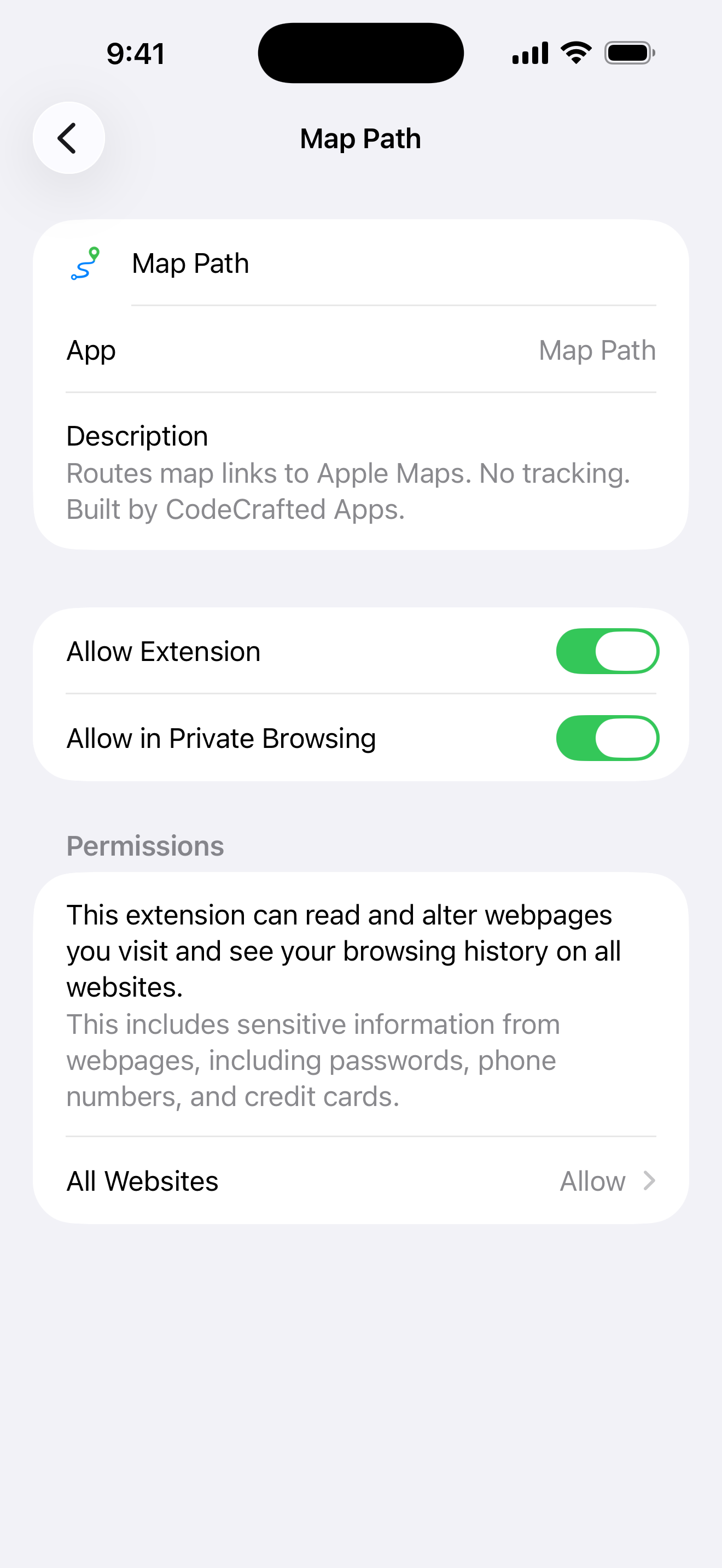 Map Path: Open in Apple Maps screenshot 3