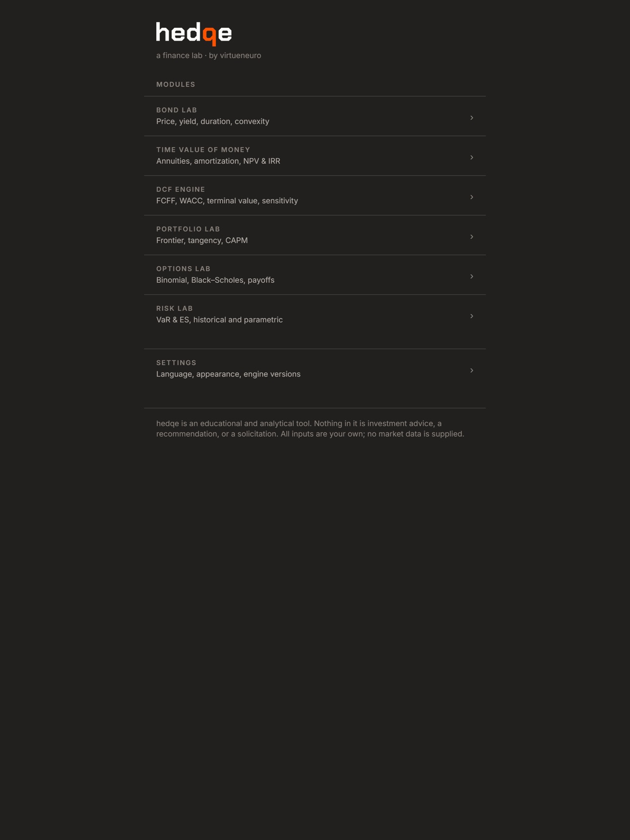 Screenshot 8 of hedqe — a finance lab