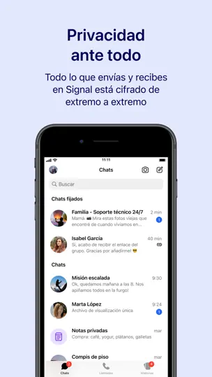 Captura de pantalla de Signal - Mensajería Privada en iPhone 1