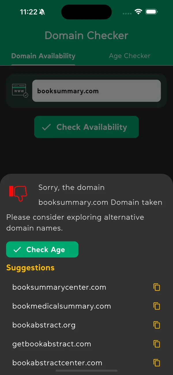 Screenshot #1 pour Domain Checker & Age Lookup