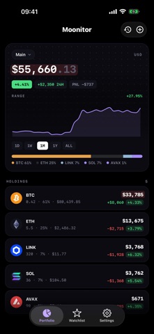 Moonitor: Crypto Portfolio screenshot
