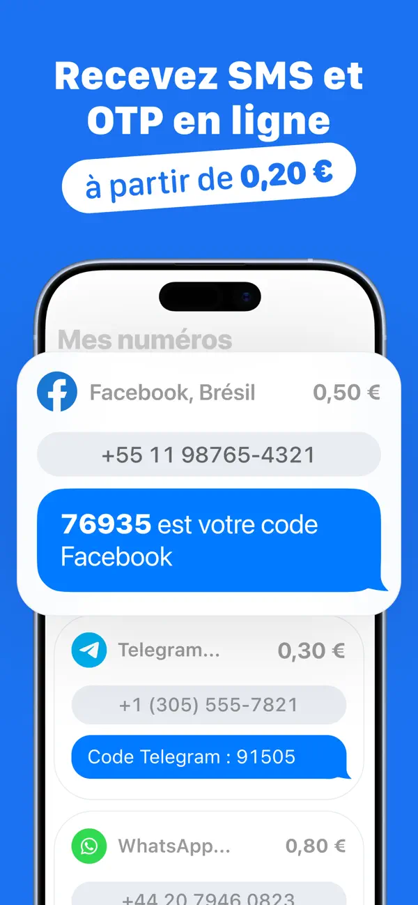 Screenshot #1 pour SMS Virtual - Recevoir SMS