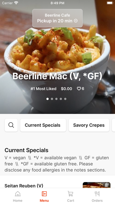 Beerline Cafe iPhone screenshot 2 - Food & Drink app