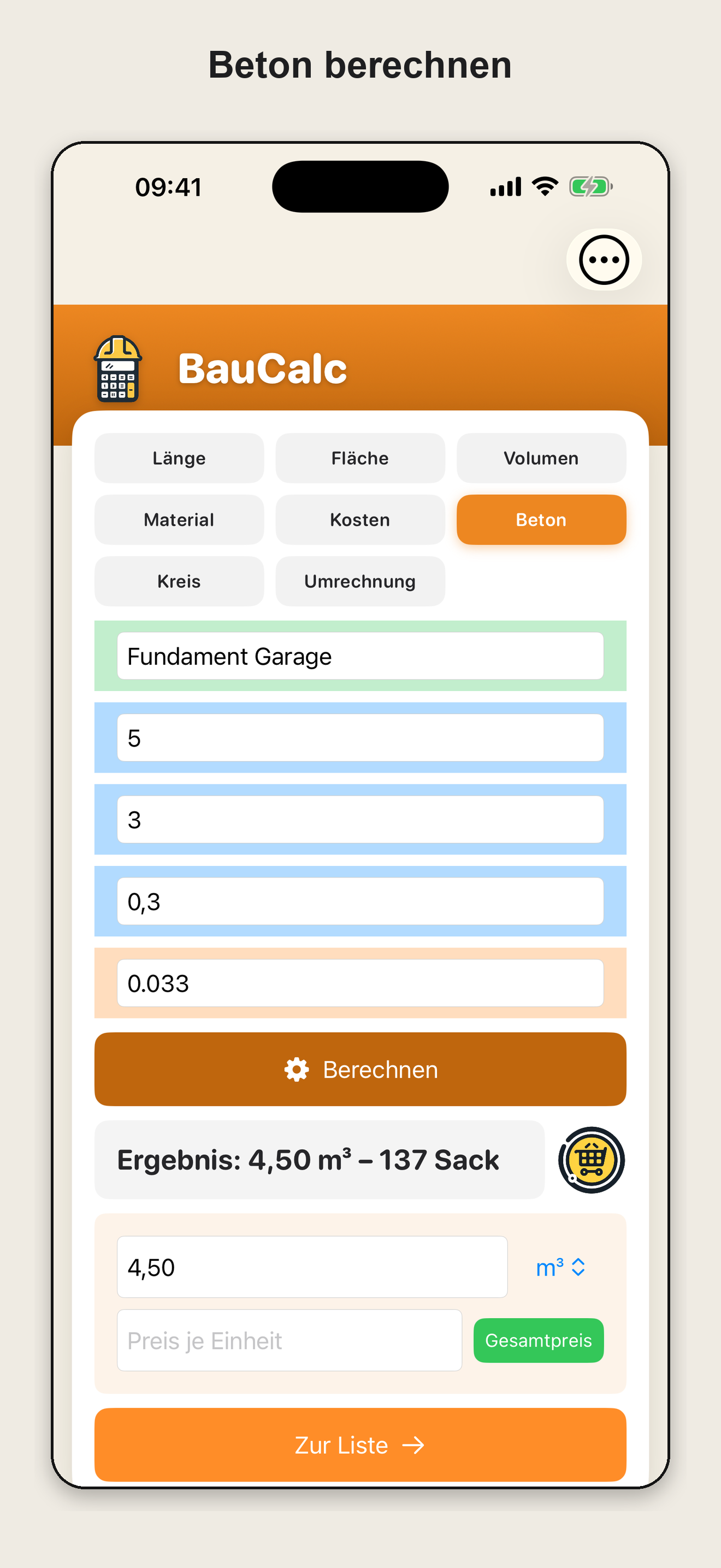 BauCalc screenshot 3