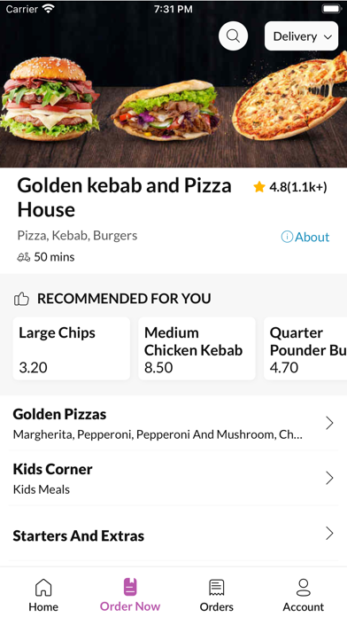 Golden kebab and Pizza House Screenshot