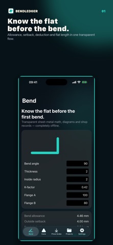 BendLedger: Sheet Metal Calc Screenshot 1 of 6