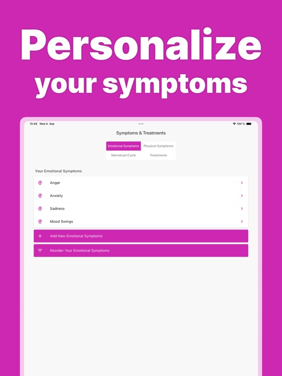PMS Tracker゜ iPad screenshot 3 - Health & Fitness app