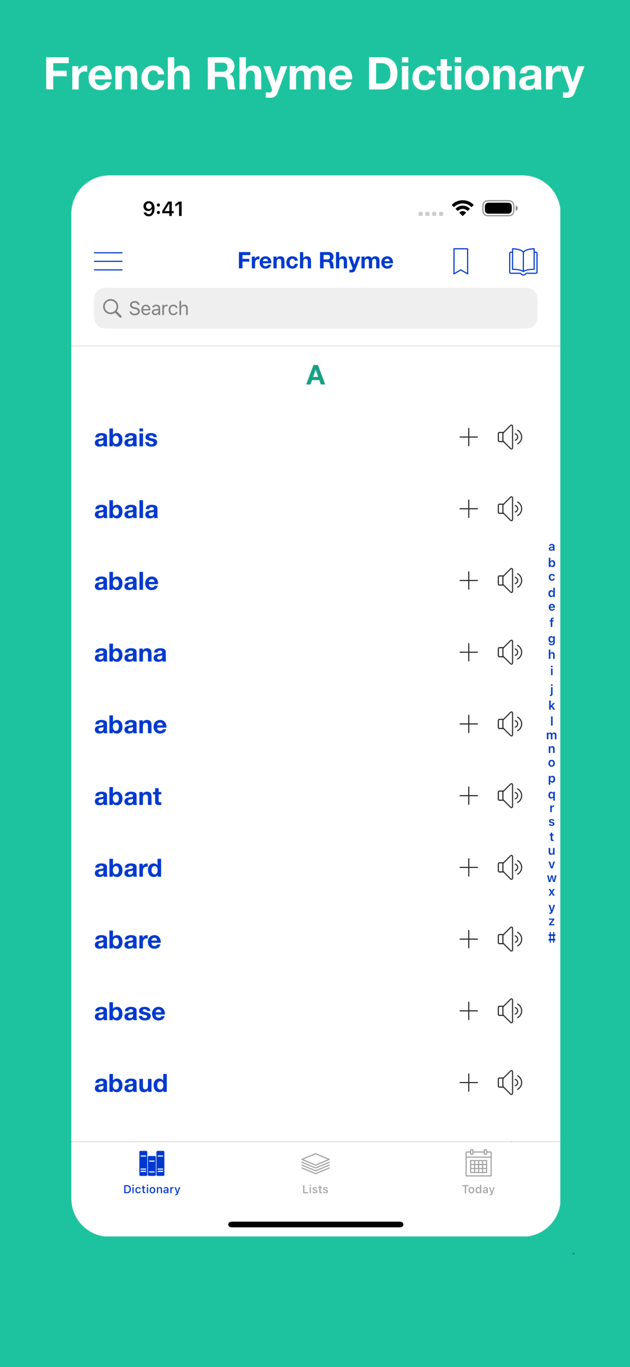 French Rhyme Dictionary