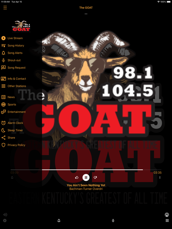 Screenshot #5 pour 98.1 and 104.5 The GOAT