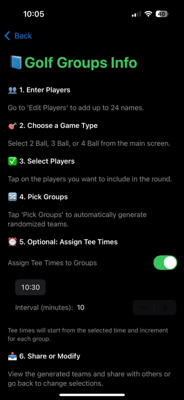 Golf Groups screenshot 4 of 5