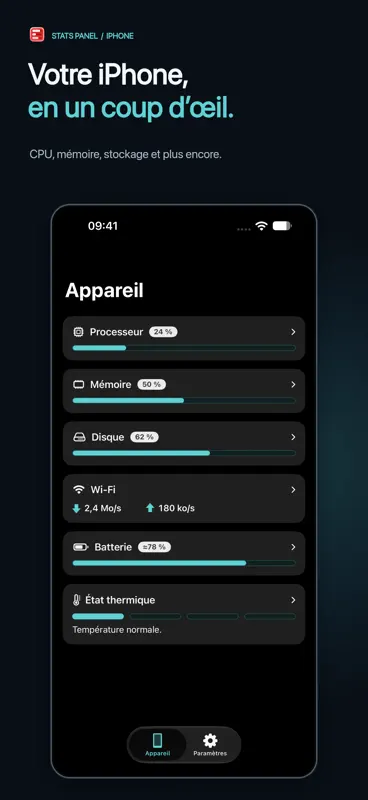 Stats Panel - Moniteur Système screenshot 1 of 9