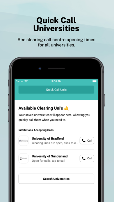 Clearing: Call UK Universities Screenshot