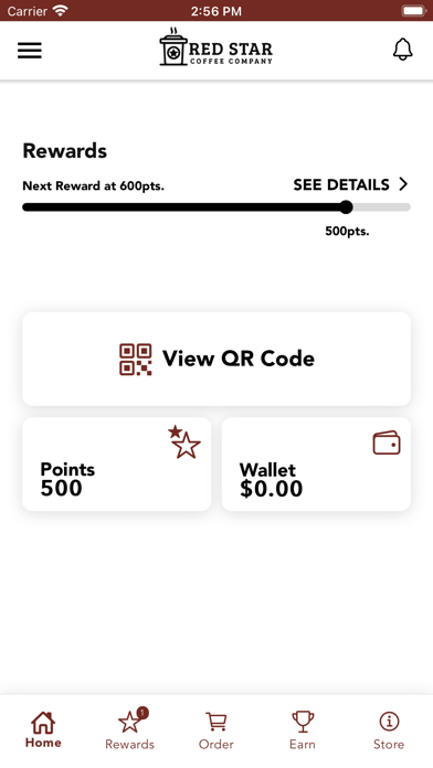 Red Star Coffee Rewards Screenshot