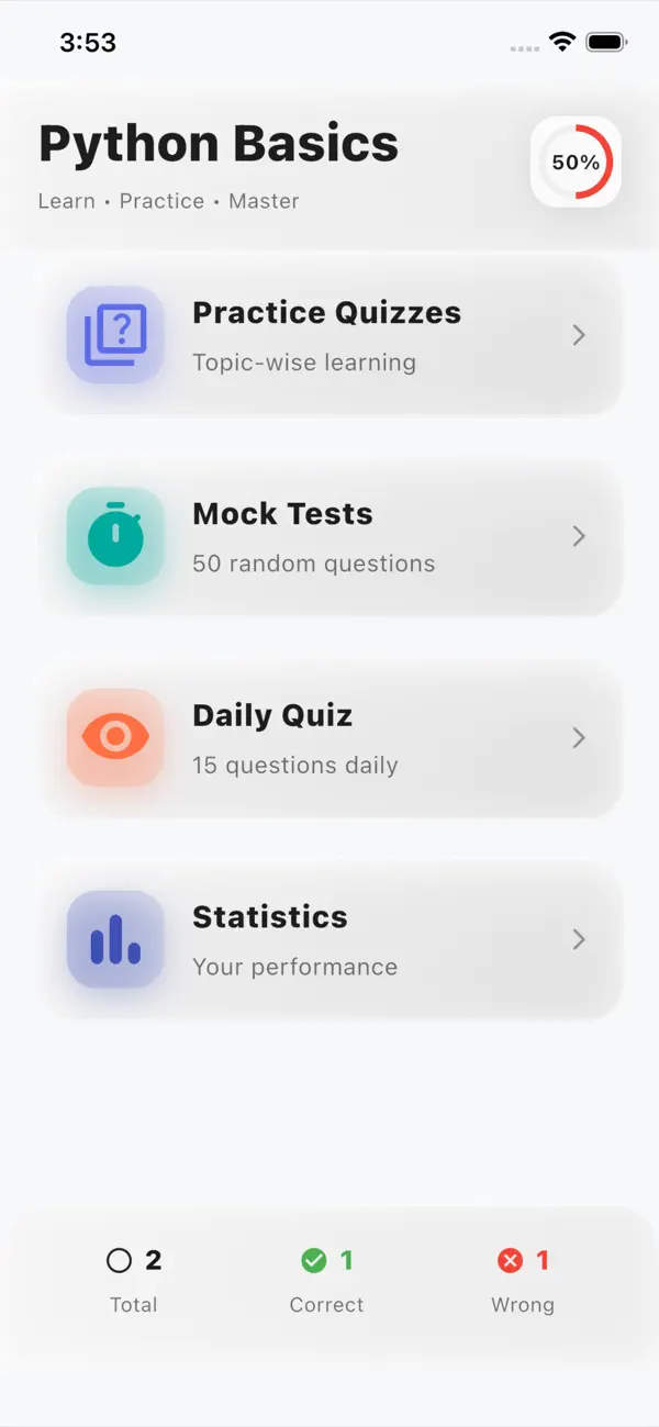 #1. Python Basics Quiz Pro (iOS) Ved: Manish Kumar