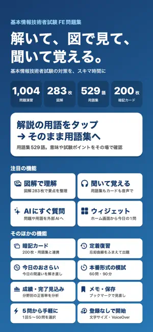 基本情報技術者試験 FE問題集 screenshot 1