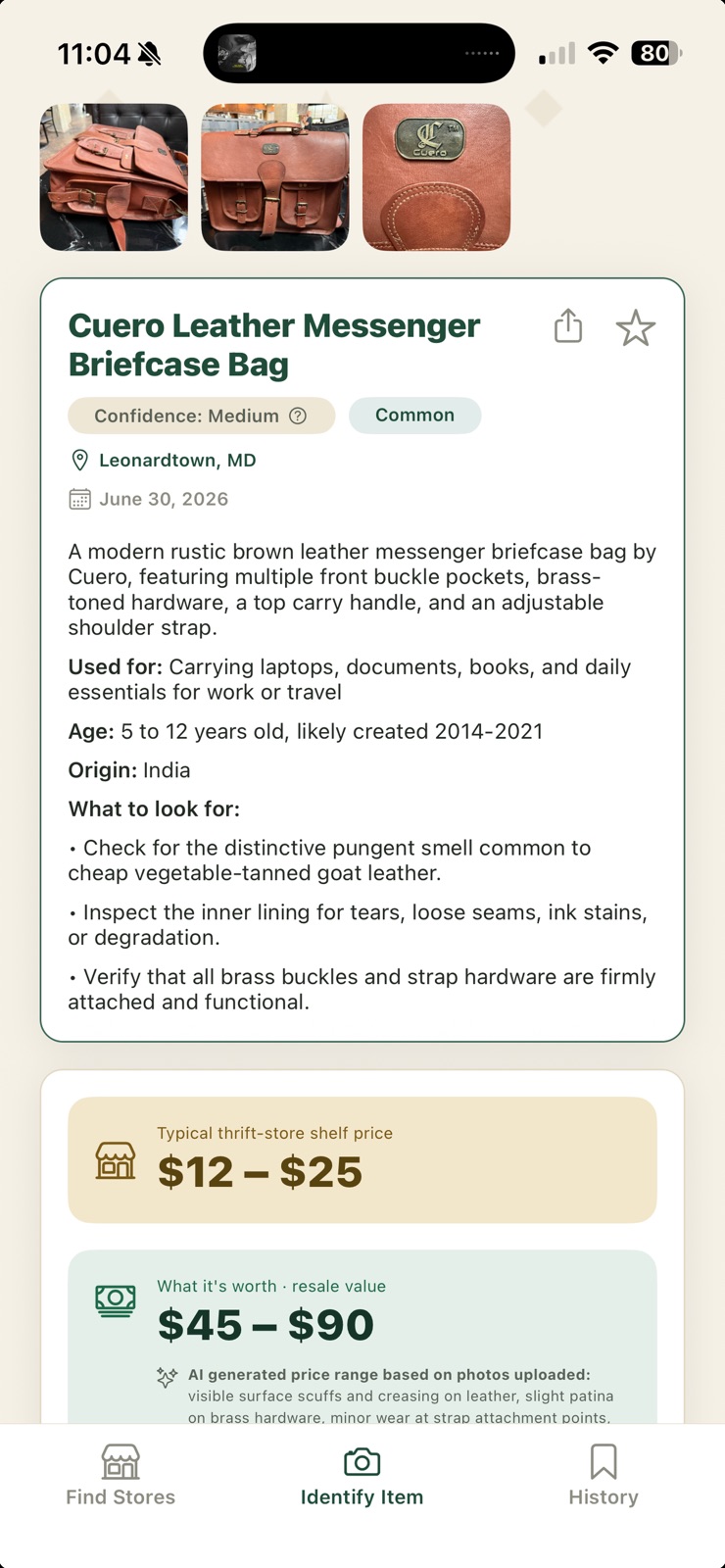 Trove: Thrift Value Finder iphone screenshot 1