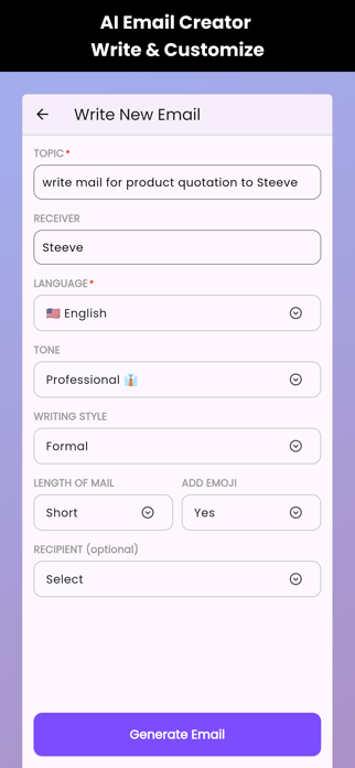 WriteMail - Ai Email Assistant Screenshot 2 of 8