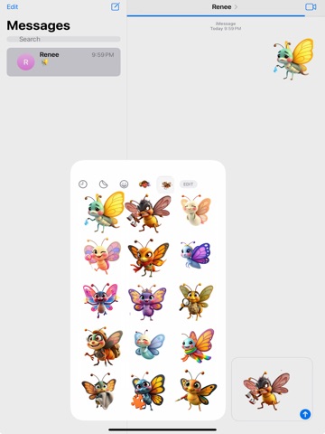 Twirling Butterfly Stickers iPad screenshot