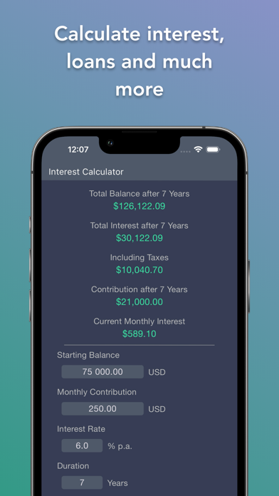 Compound Interest Calculator A Screenshot