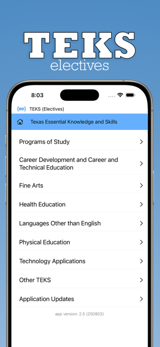 TEKS by S.E. (Electives) Screenshot 1 of 5
