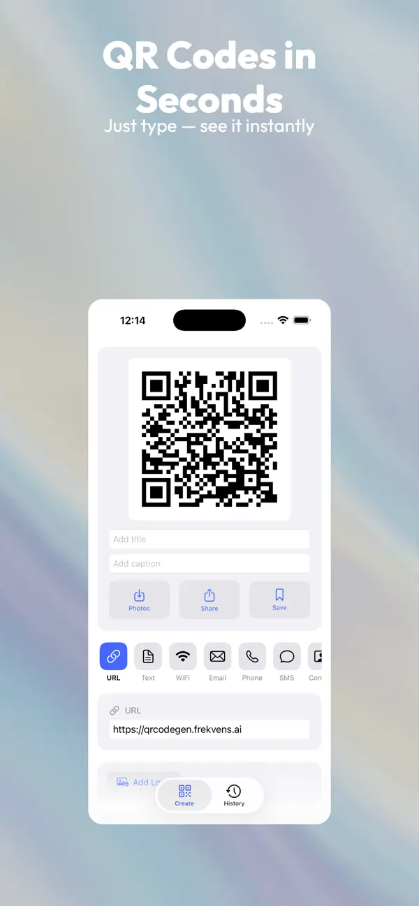 Screenshot #1 pour Simple QR Code Gen