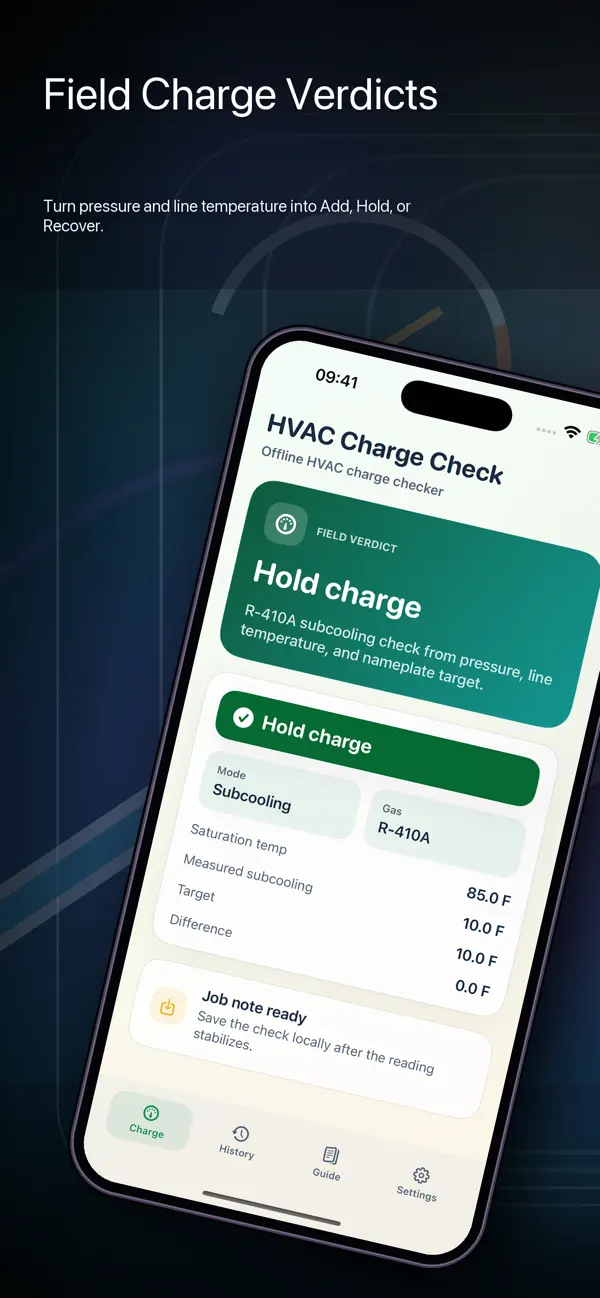 Screenshot #1 pour HVAC Charge Check