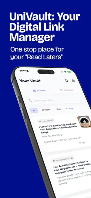 UniVault: Link Manager screenshot 1