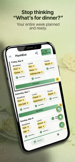 PlanNEat: Indian Meal Planner screenshot 1