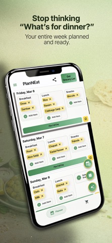 PlanNEat: Indian Meal Planner screenshot