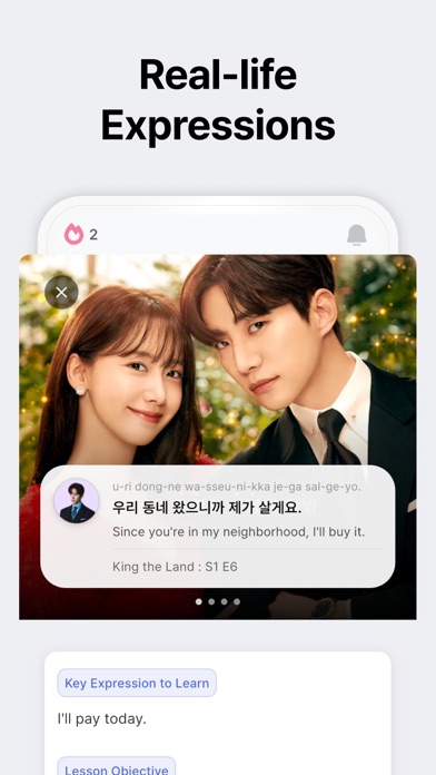 Learn Korean via K-Drama iPhone screenshot 2 - Education app